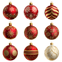 Holiday ornaments isolated on white background, isometry, png
