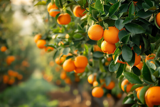 Bloomy orange garden in Valencia