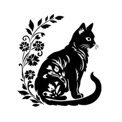 cat svg, cat floral svg, car lover svg, animal svg bundle, domestic pet svg, cat mom svg, cat bundle svg, cat mama svg, cat printable svg, flower svg, plant svg, floral svg, silhouette cat, cat, anima