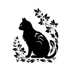 cat svg, cat floral svg, car lover svg, animal svg bundle, domestic pet svg, cat mom svg, cat bundle svg, cat mama svg, cat printable svg, flower svg, plant svg, floral svg, silhouette cat, cat, anima