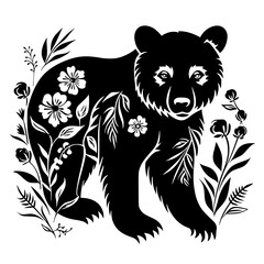 Bear clipart, valentine day, valentine clipart, cute bear svg, animal svg, animal eps, animal clipart, jungle png, tiger, animal, vector, tattoo, head, cat, wild, illustration, mammal, bear, logo, des