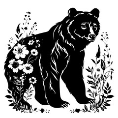 Bear clipart, valentine day, valentine clipart, cute bear svg, animal svg, animal eps, animal clipart, jungle png, tiger, animal, vector, tattoo, head, cat, wild, illustration, mammal, bear, logo, des