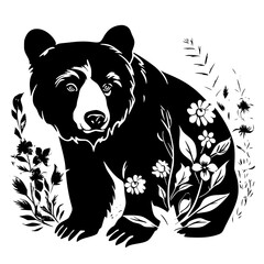 Bear clipart, valentine day, valentine clipart, cute bear svg, animal svg, animal eps, animal clipart, jungle png, tiger, animal, vector, tattoo, head, cat, wild, illustration, mammal, bear, logo, des