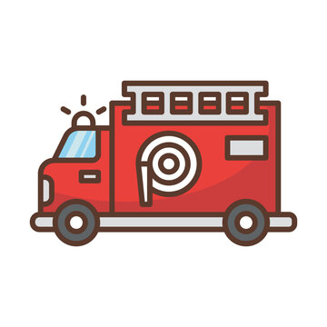 recommend clip art: Fire truck icon vector on trendy design