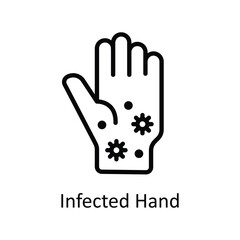 Fototapeta premium Infected Hand vector outline icon style illustration. EPS 10 File