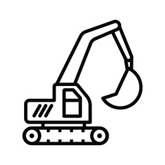 Excavator icon vector on trendy design