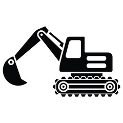 Excavator icon vector on trendy design