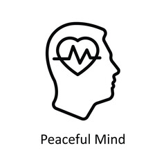 Peaceful Mind vector outline icon style illustration. EPS 10 File