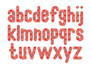 Versatile Collection of Red Romance Alphabet Letters for Various Uses