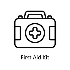 Obraz premium First Aid kit vector outline icon style illustration. EPS 10 File