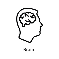 Brain vector outline icon style illustration. EPS 10 File