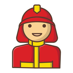 Fireman icon vector on trendy design