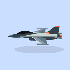 vector flat jet fighter illustration