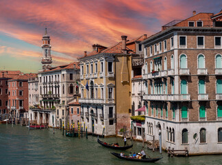 grand canal with old town of Venice, Italy 