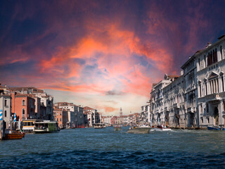 View of the old town of Venice, Italy with Canal Grande - obrazy, fototapety, plakaty