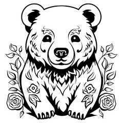 Bear clipart, valentine day, valentine clipart, cute bear svg, animal svg, animal eps, animal clipart, jungle png, tiger, animal, vector, tattoo, head, cat, wild, illustration, mammal, bear, logo, des