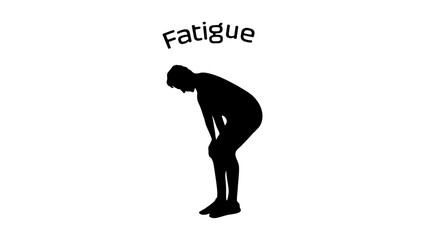 Fatigue symbol, black isolated silhouette