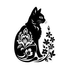 cat svg, cat floral svg, car lover svg, animal svg bundle, domestic pet svg, cat mom svg, cat bundle svg, cat mama svg, cat printable svg, flower svg, plant svg, floral svg, silhouette cat, cat, anima
