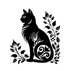 cat svg, cat floral svg, car lover svg, animal svg bundle, domestic pet svg, cat mom svg, cat bundle svg, cat mama svg, cat printable svg, flower svg, plant svg, floral svg, silhouette cat, cat, anima