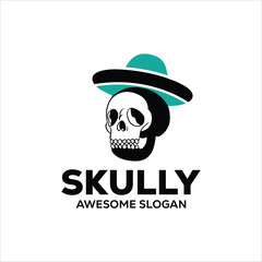 vector skull mascot illustration logo design template