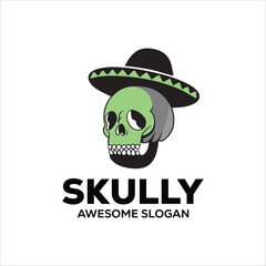 vector skull mascot illustration logo design template
