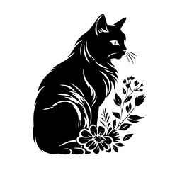 cat svg, cat floral svg, car lover svg, animal svg bundle, domestic pet svg, cat mom svg, cat bundle svg, cat mama svg, cat printable svg, flower svg, plant svg, floral svg, silhouette cat, cat, anima