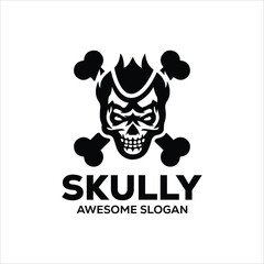 vector skull mascot illustration logo design template