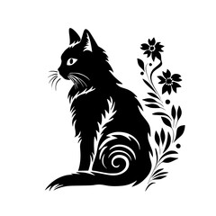 cat svg, cat floral svg, car lover svg, animal svg bundle, domestic pet svg, cat mom svg, cat bundle svg, cat mama svg, cat printable svg, flower svg, plant svg, floral svg, silhouette cat, cat, anima