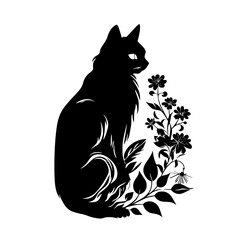 cat svg, cat floral svg, car lover svg, animal svg bundle, domestic pet svg, cat mom svg, cat bundle svg, cat mama svg, cat printable svg, flower svg, plant svg, floral svg, silhouette cat, cat, anima