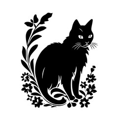 cat svg, cat floral svg, car lover svg, animal svg bundle, domestic pet svg, cat mom svg, cat bundle svg, cat mama svg, cat printable svg, flower svg, plant svg, floral svg, silhouette cat, cat, anima