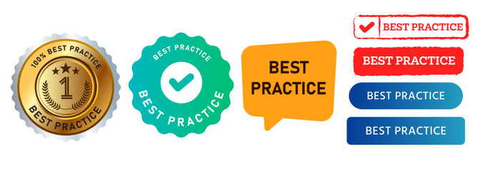 best practice stamp button emblem seal speech bubble perfection discipline quality process