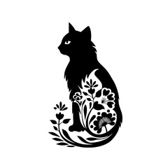 cat svg, cat floral svg, car lover svg, animal svg bundle, domestic pet svg, cat mom svg, cat bundle svg, cat mama svg, cat printable svg, flower svg, plant svg, floral svg, silhouette cat, cat, anima