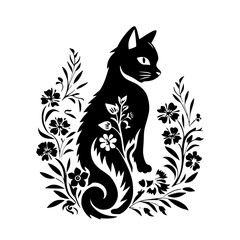 cat svg, cat floral svg, car lover svg, animal svg bundle, domestic pet svg, cat mom svg, cat bundle svg, cat mama svg, cat printable svg, flower svg, plant svg, floral svg, silhouette cat, cat, anima