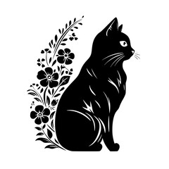 cat svg, cat floral svg, car lover svg, animal svg bundle, domestic pet svg, cat mom svg, cat bundle svg, cat mama svg, cat printable svg, flower svg, plant svg, floral svg, silhouette cat, cat, anima