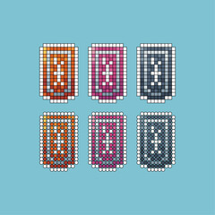 Pixel art stroke sets icon of money gift variation color. China gift icon on pixelated style. 8bits perfect for game asset or design asset element for your game design. Simple pixel art icon asset.