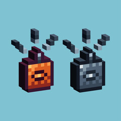 Isometric Pixel art 3d of lunar candle icon for items asset.Chinese candle icon on pixelated style.8bits perfect for game asset or design asset element for your game design asset.