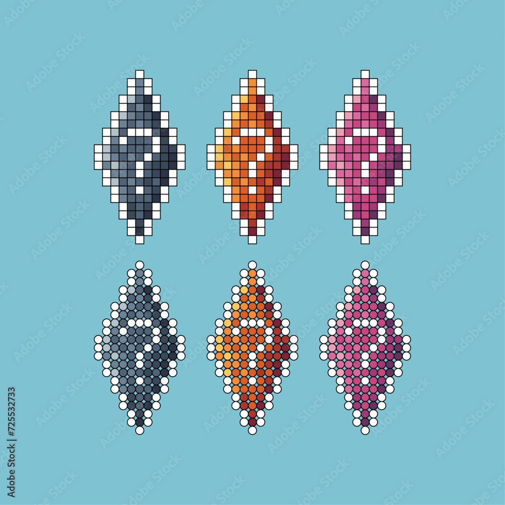 Poster pixel art stroke sets icon of question stone variation color.question icon on pixelated style. 8bits