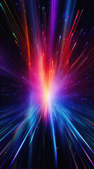 Fototapeta premium Abstract background with rays of light and beams of different colors .