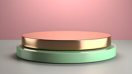 Luxury Round Photos & Images,,
Podium for cosmetic products on wooden table closeup