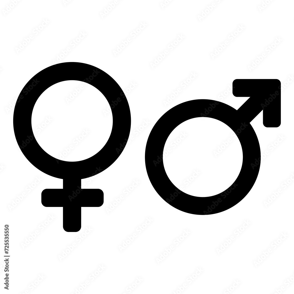 Wall mural male and female symbols. gender symbol. female and male icon. man and woman sign. isolated on white 