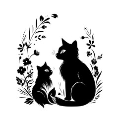 cat svg bundle, cat floral svg, car lover svg, animal svg bundle, domestic pet svg, cat mom svg, cat bundle svg, cat mama svg, cat printable svg, flower svg, plant svg, floral svg, silhouette cat, cat
