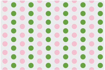 seamless polka dots pattern pink and green on white background