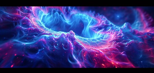 Electric blue and vibrant magenta in a mesmerizing neon fractal dance.