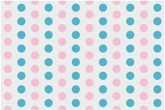 seamless polka dots pattern pink and blue on white background