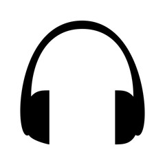Fototapeta na wymiar Headphones icon on white background. Vector headphones icon. Black symbol silhouette isolated on modern gradient background.