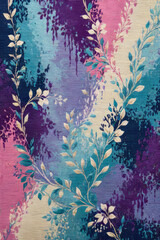 Fototapeta na wymiar Intricate Vintage Floral Pattern, Retro Colors, Vintage vibes flowers abstract deign 