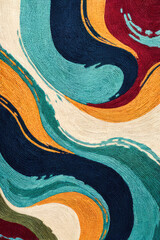 Abstract Wavy Pattern, Retro Vintage colored Wavy Design Pattern