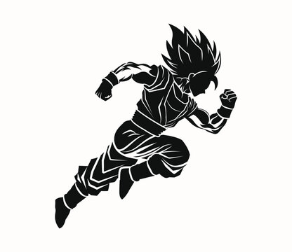 Dragon ball z goku black vector illustration
