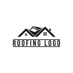 real estate house roof logo design concept idea