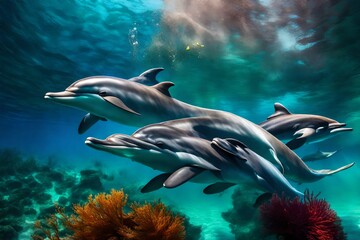 dolphin and diver